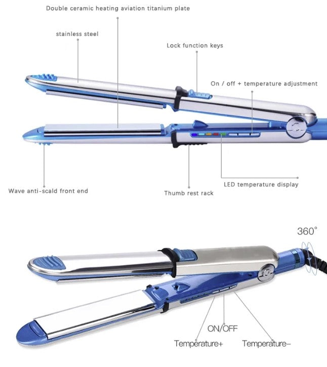 Flat Iron Hair Straightener with titatium plates