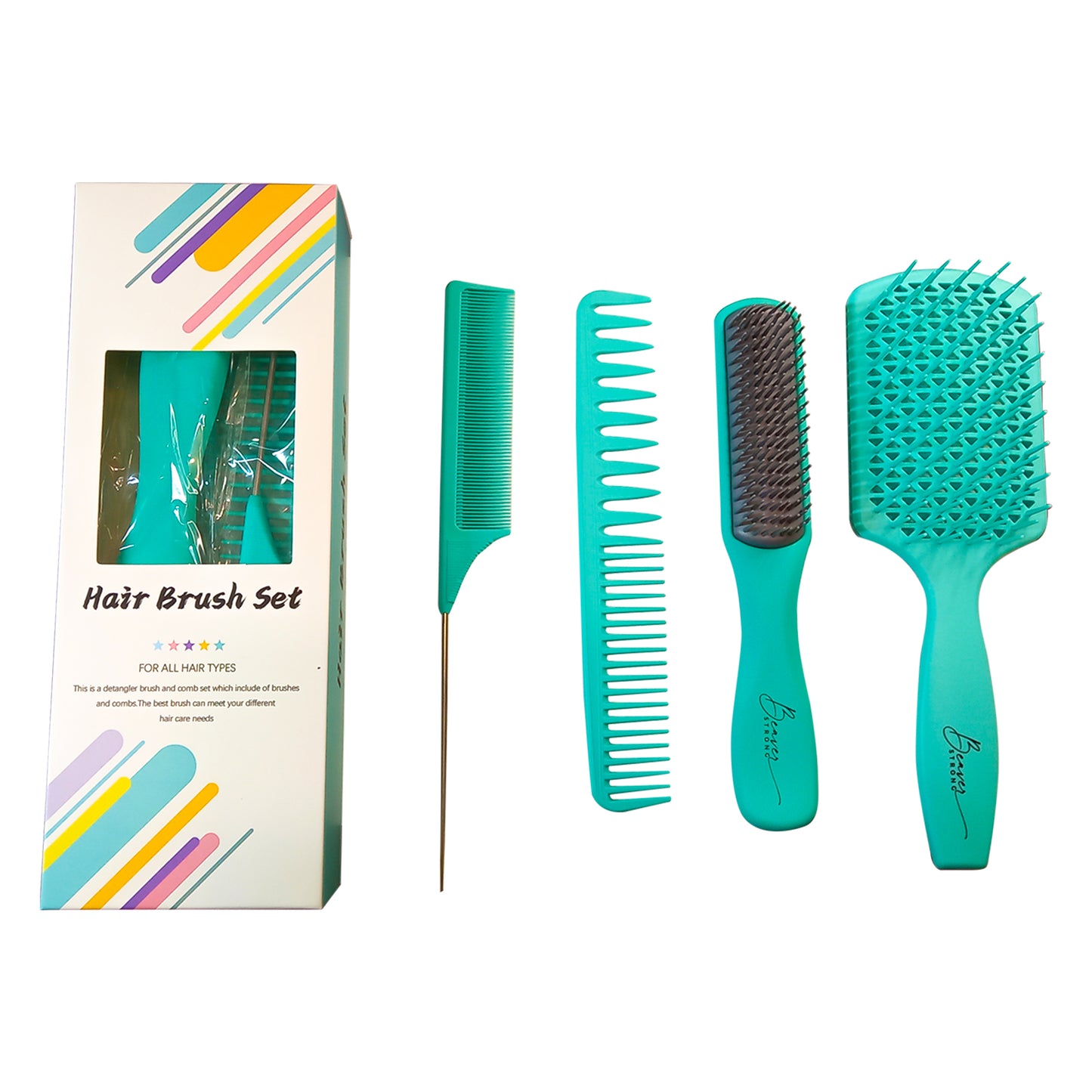 4Pcs Detangling Hair Brush and Comb Set