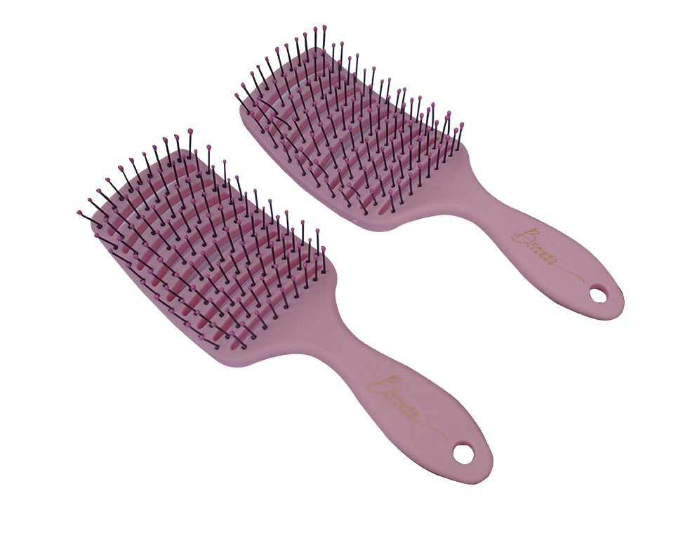 2 Pack Curved Vented Hair Brushes for Hair Styling and Detangling