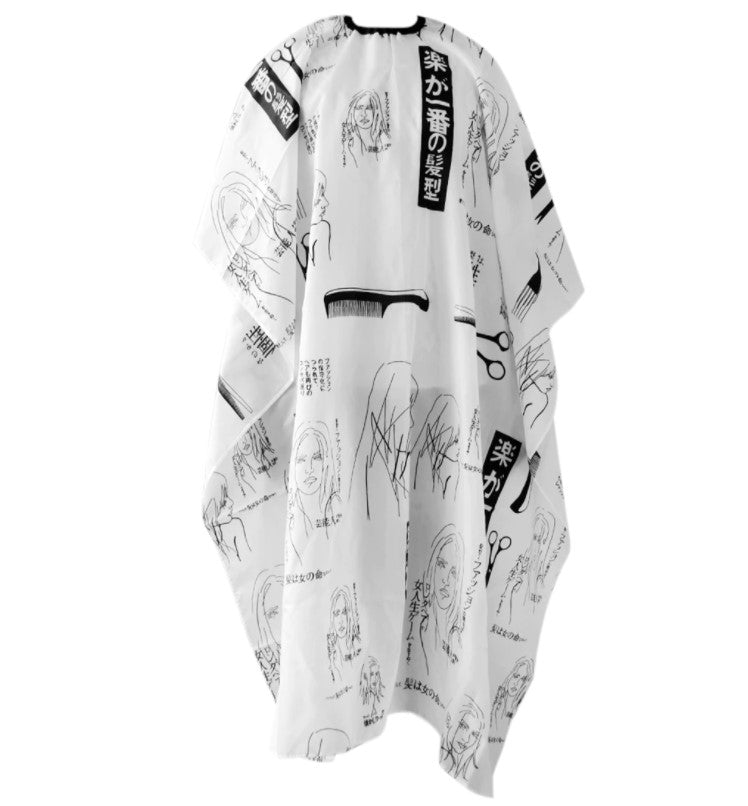 Professional hair cutting cape, Hair Salon Gown, Barber or Hairdresser Apron - White Color