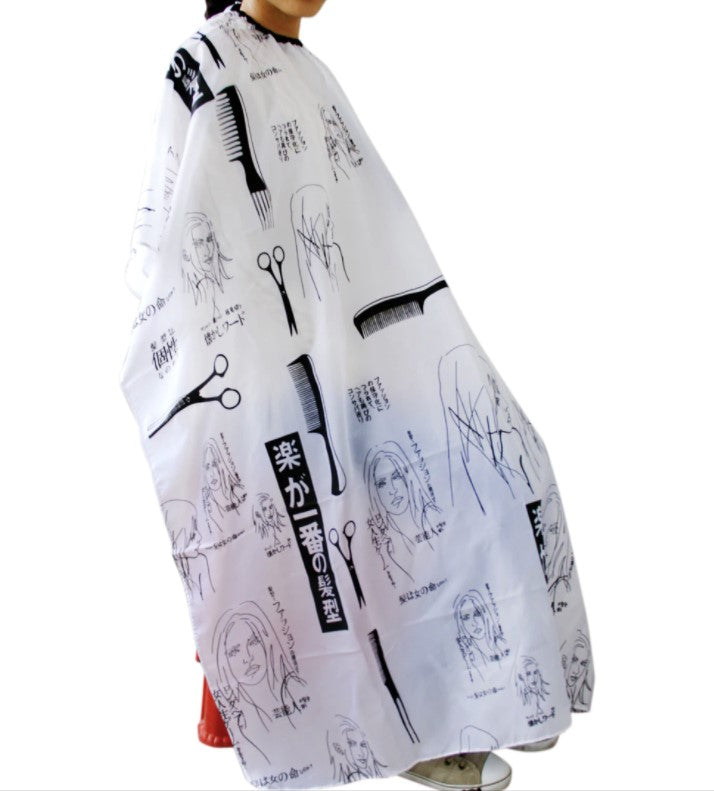 Professional hair cutting cape, Hair Salon Gown, Barber or Hairdresser Apron - White Color