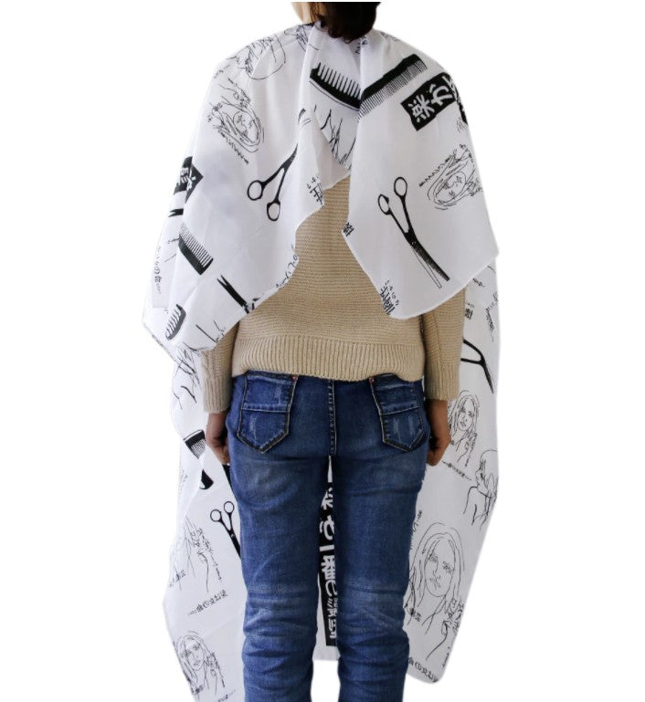 Professional hair cutting cape, Hair Salon Gown, Barber or Hairdresser Apron - White Color