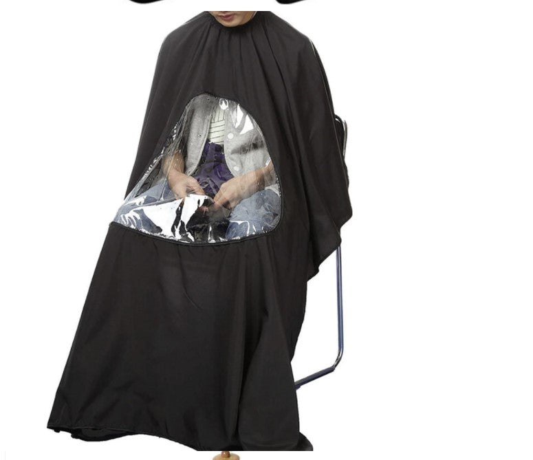Professional Waterproof Hair Salon Barber Hairdresser Gown with Viewing Window