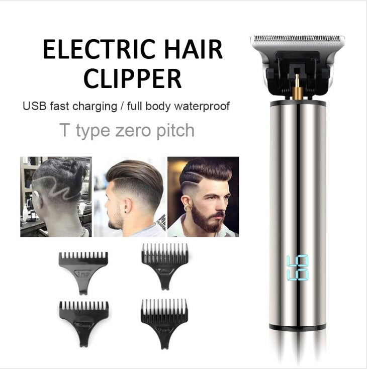 Portable Hair Clipper with LED Battery Level and full metal body