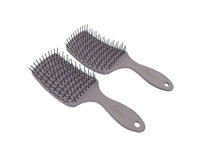 2 Pack Curved Vented Hair Brushes for Hair Styling and Detangling