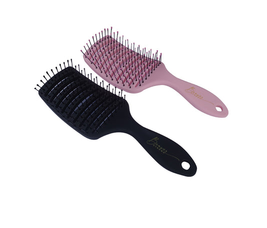 2 Pack Curved Vented Hair Brushes for Hair Styling and Detangling